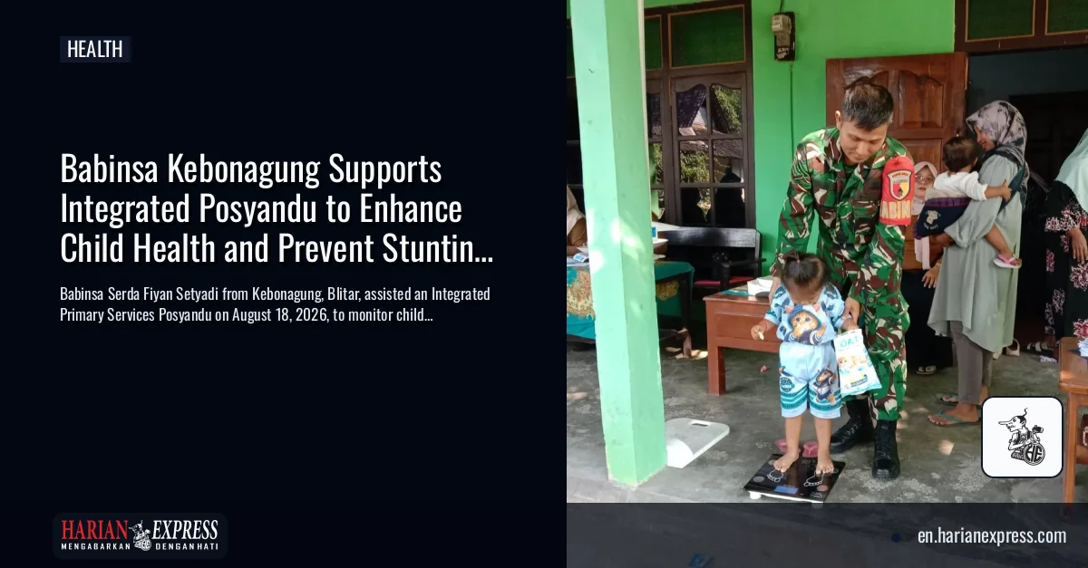 Babinsa Kebonagung Supports Integrated Posyandu to Enhance Child Health and Prevent Stunting in Blitar
