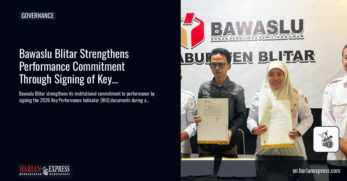 Bawaslu Blitar Strengthens Performance Commitment Through Signing of Key Performance Indicators 2026