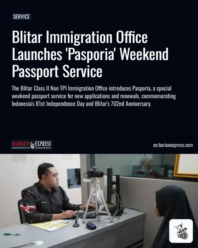Blitar Immigration Office Launches ‘Pasporia’ Weekend Passport Service