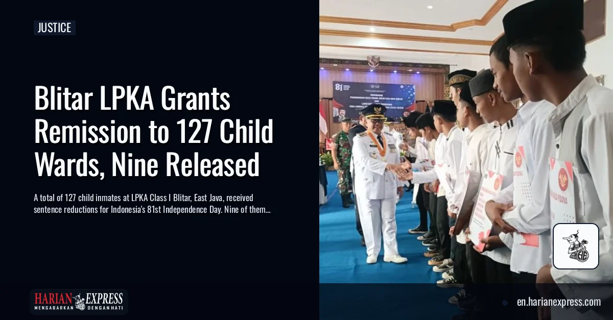 Blitar LPKA Grants Remission to 127 Child Wards, Nine Released