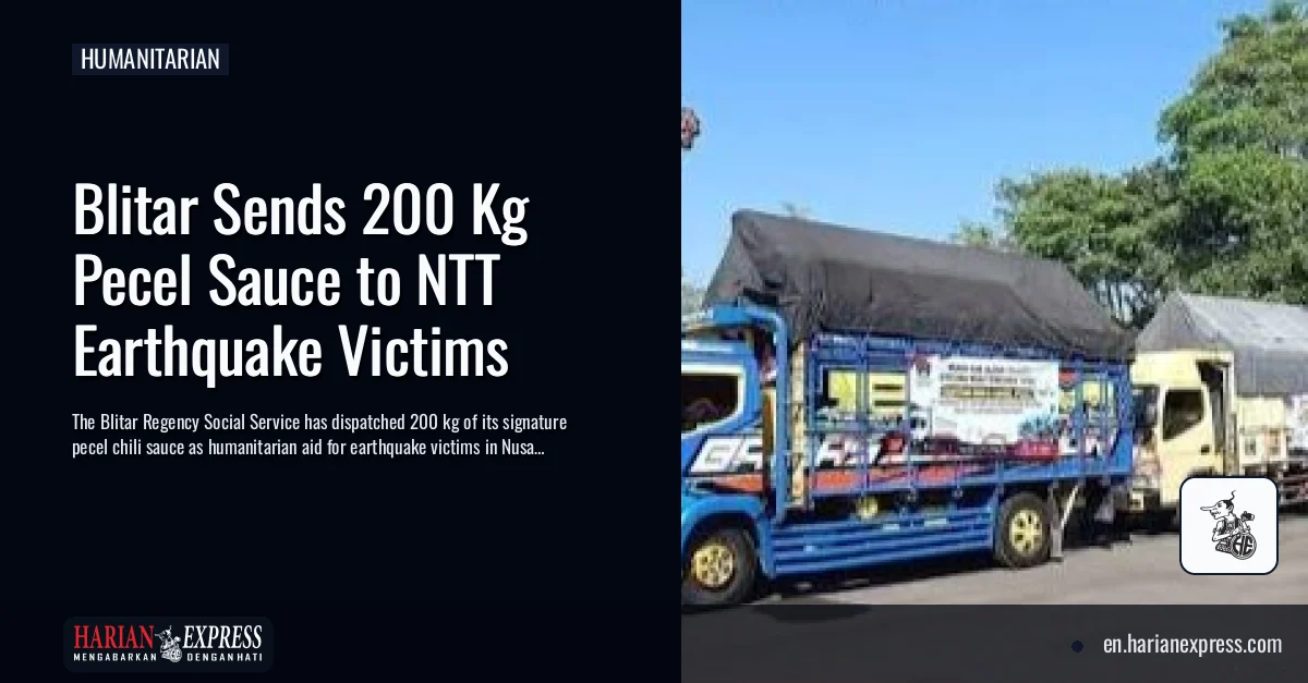 Blitar Sends 200 Kg Pecel Sauce to NTT Earthquake Victims