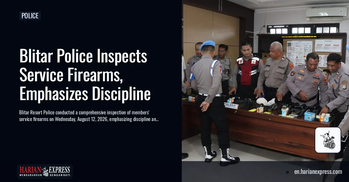 Blitar Police Inspects Service Firearms, Emphasizes Discipline