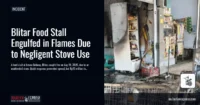 Blitar Food Stall Engulfed in Flames Due to Negligent Stove Use