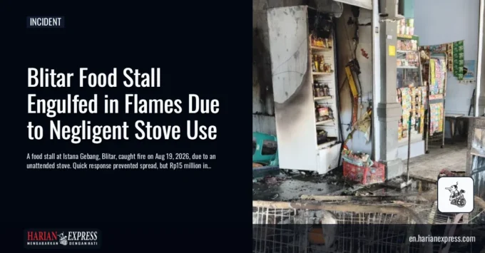 Blitar Food Stall Engulfed in Flames Due to Negligent Stove Use