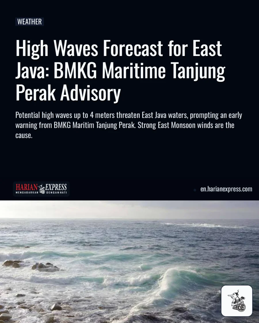 High Waves Forecast for East Java: BMKG Maritime Tanjung Perak Advisory
