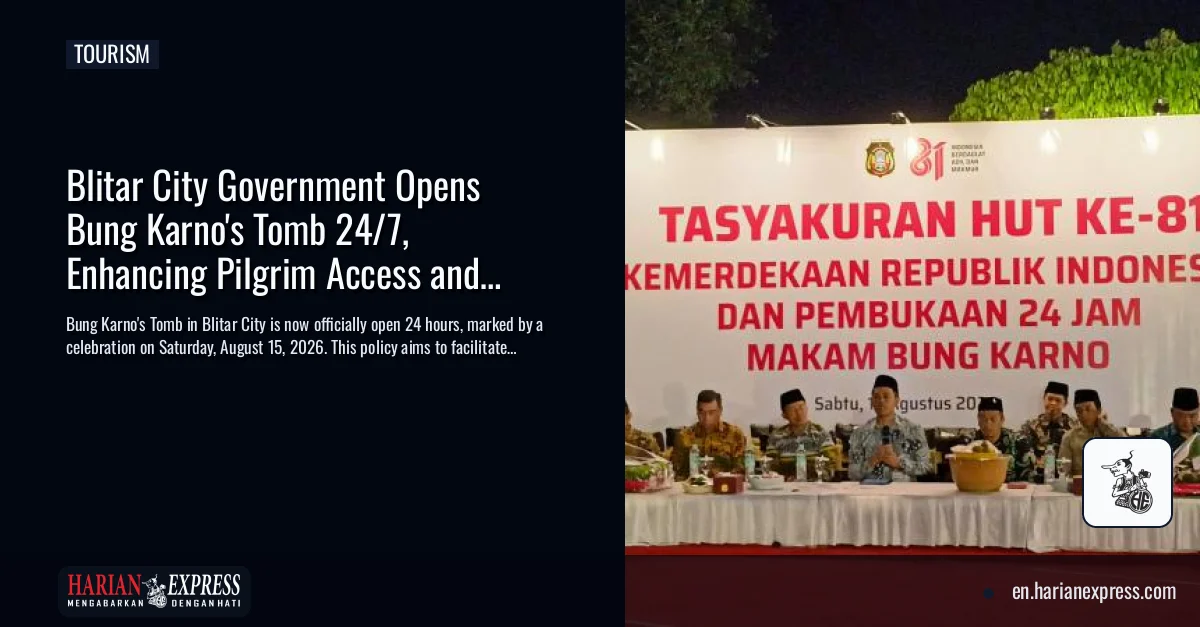 Blitar City Government Opens Bung Karno’s Tomb 24/7, Enhancing Pilgrim Access and Tourism