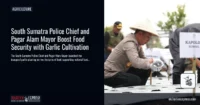 South Sumatra Police Chief and Pagar Alam Mayor Boost Food Security with Garlic Cultivation