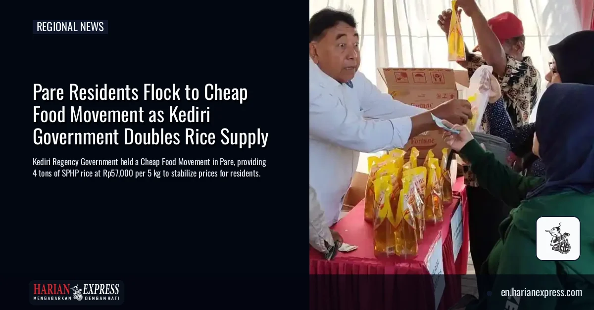 Pare Residents Flock to Cheap Food Movement as Kediri Government Doubles Rice Supply