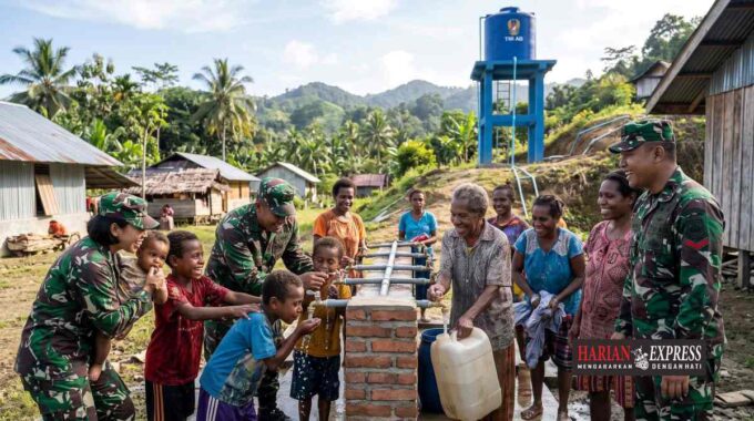 President Prabowo’s Mandate: TNI AD Ends Clean Water Scarcity in Kaimana, West Papua