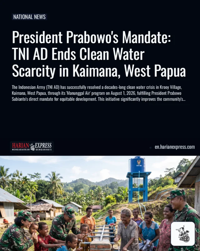 President Prabowo's Mandate: TNI AD Ends Clean Water Scarcity in Kaimana, West Papua