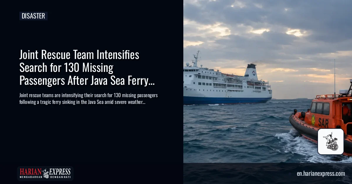 Joint Rescue Team Intensifies Search for 130 Missing Passengers After Java Sea Ferry Disaster