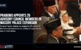 Prabowo Appoints 26 Advisory Council Members in Massive Palace Expansion